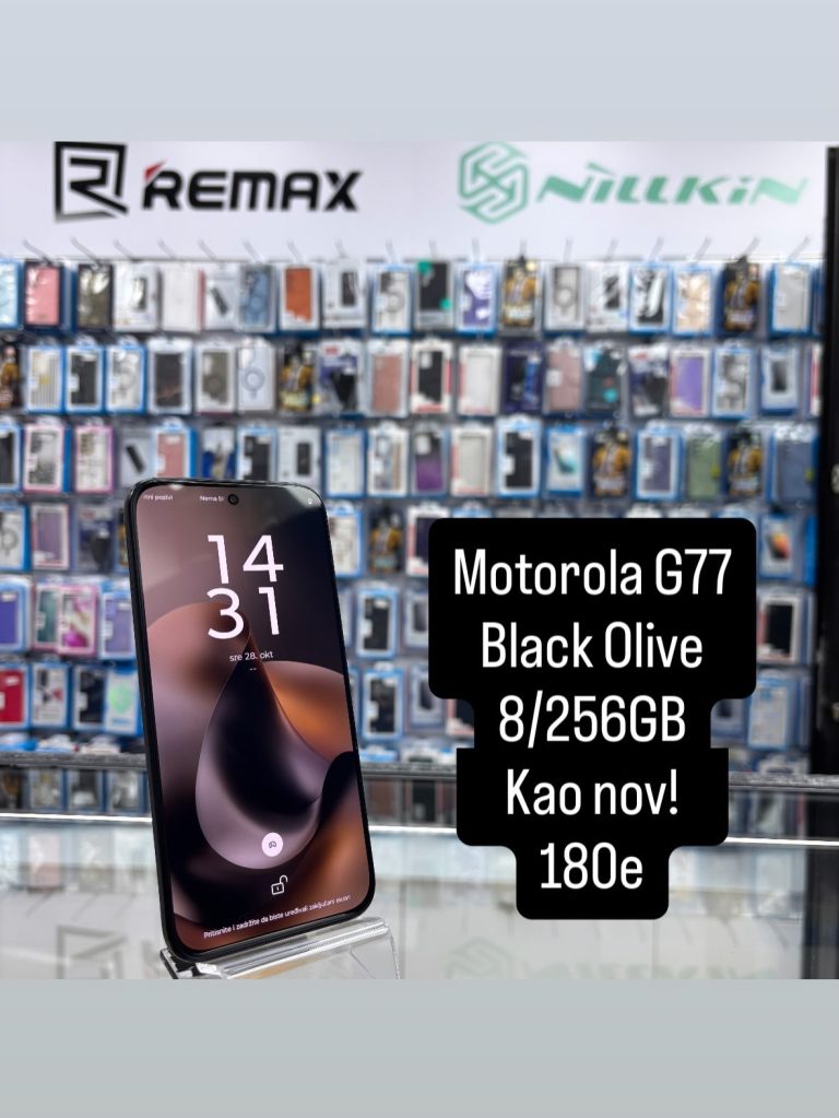 Motorola G77 8/256GB Black Olive – polovan telefon, JetSet Novi Beograd