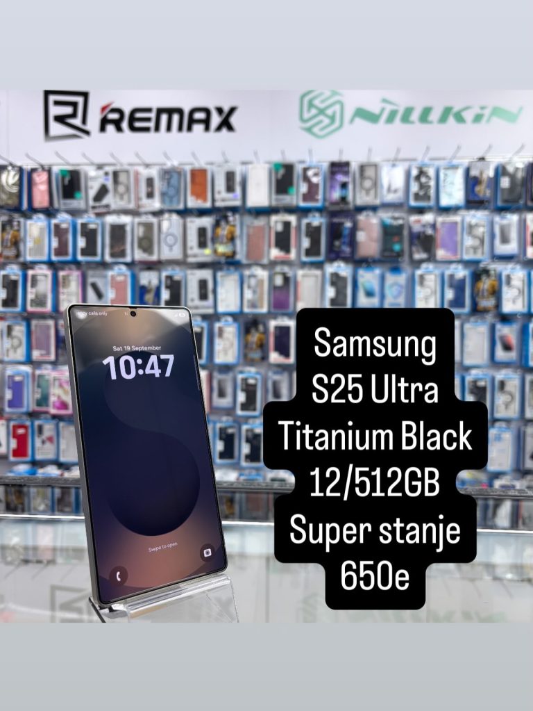 Samsung S25 Ultra 12/512GB Titanium Black – polovan telefon, JetSet Novi Beograd